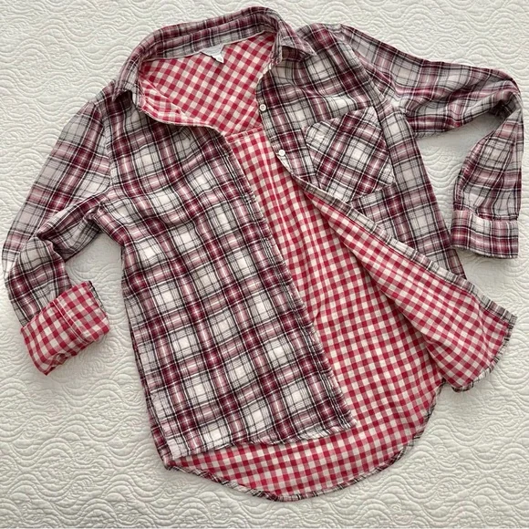 AEROPOSTALE Womenโs Long Sleeve Plaid Lined Button Down Shirt S/P - Picture 1 of 14